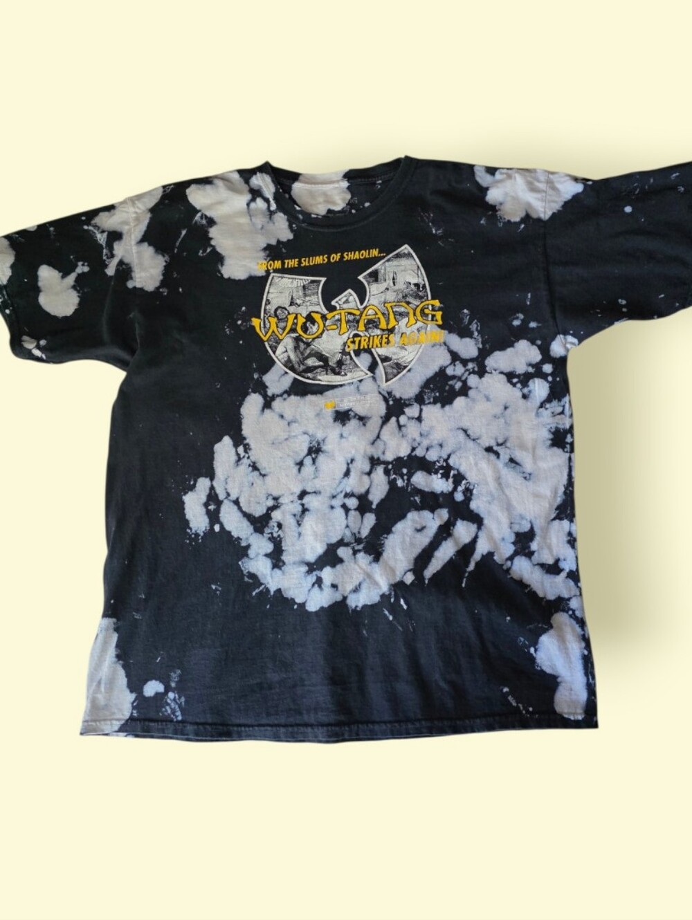Wu-Tang Clan "Strikes Again" acid-wash tie-dye graphic t-shirt. 2X Unisex.
